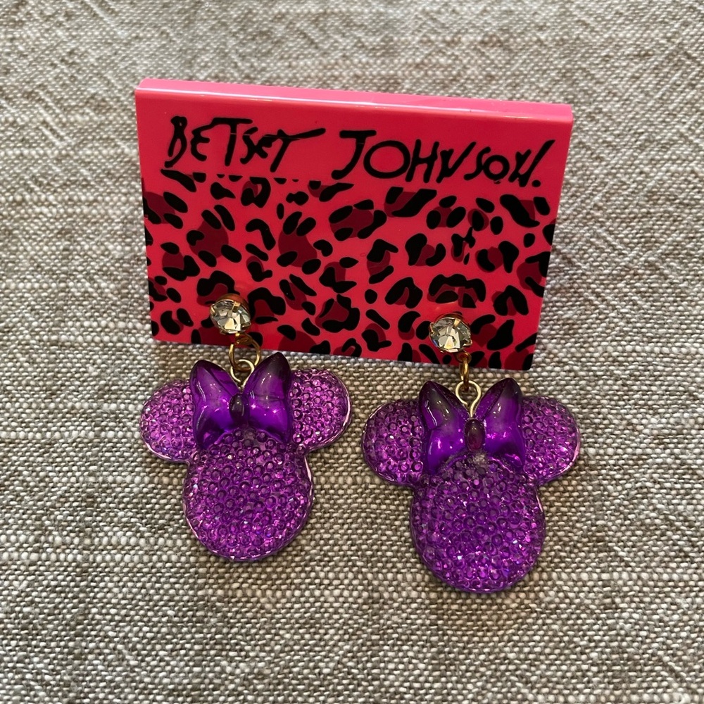 Betsey Johnson Purple Minnie Mouse Earrings - Picture 3 of 9